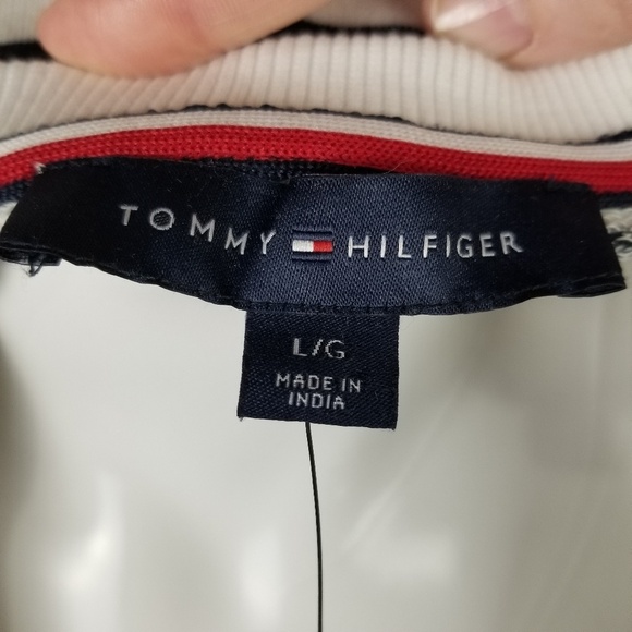 Tommy Hilfiger Sweatshirt Striped Spellout Large - Picture 6 of 8